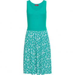 Sukienka shirtowa z nadrukiem bonprix szmaragdowy. Zielone sukienki damskie bonprix, z nadrukiem, bez kołnierzyka, bez rękawów. Za 74,99 zł.