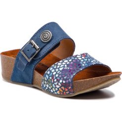 Klapki DR. BRINKMANN - 701281 Blau 5. Niebieskie klapki damskie Dr. Brinkmann, bez wzorów, ze skóry, bez obcasa. Za 229,00 zł.