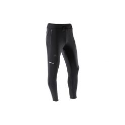 Spodnie do biegania męskie RUN WARM+ czarne. Czarne spodnie męskie KALENJI, xl, bez wzorów, z elastanu. Za 79,99 zł.