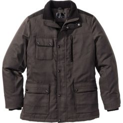 Kurtka zimowa z materiału w optyce wełny bonprix antracytowy melanż. Szare kurtki męskie bomber bonprix, na zimę, m, melanż, z wełny, eleganckie. Za 249,99 zł.