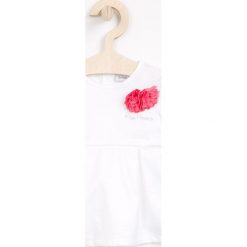 Blukids - Top dziecięcy 74-98 cm. Białe bluzki dziewczęce bawełniane marki Blukids, z okrągłym kołnierzem. Za 79,90 zł.