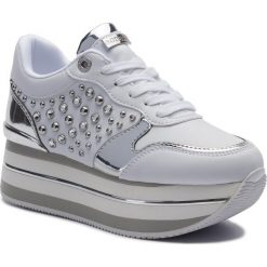 Sneakersy GUESS - Humbull FL7HUM ELE12 WHITE. Białe półbuty damskie Guess, ze skóry ekologicznej. W wyprzedaży za 499,00 zł.