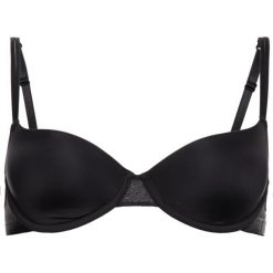 Biustonosz z fiszbiną TOMMY HILFIGER UW0UW01185. Czarne biustonosze TOMMY HILFIGER, bez wzorów, z elastanu. W wyprzedaży za 119,00 zł.
