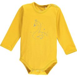 Body w kolorze żółtym. Żółte body niemowlęce lamino, z nadrukiem, z materiału, bez rękawów. W wyprzedaży za 30,95 zł.