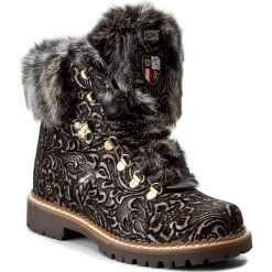 Botki NEW ITALIA SHOES - 1515404A/66 Black/Bronze. Brązowe buty zimowe damskie marki New Italia Shoes, z nubiku. W wyprzedaży za 689,00 zł.