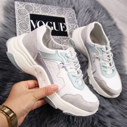 Sneakersy skórzane na platformie białe Vinceza - biały / zielony. Zielone buty sportowe damskie Vinceza. Za 113,99 zł.