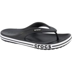 Klapki męskie Crocs czarno-białe. Czarne klapki męskie Crocs, bez wzorów, z materiału. Za 79,90 zł.