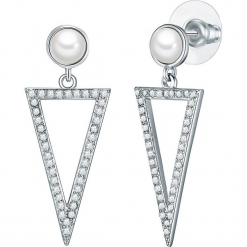 Srebrne kolczyki z perłą w kolorze białym. Szare kolczyki damskie Pearls Special, z cyrkonią, srebrne. W wyprzedaży za 136,95 zł.
