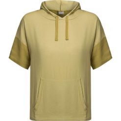 Bluza DEHA EXPRESSION. Zielone bluzy damskie Deha, bez wzorów, z bawełny, z krótkim rękawem, krótkie, bez kaptura. W wyprzedaży za 123,00 zł.