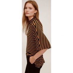 Mango - T-shirt Stripe. Czarne bluzki damskie Mango, s, bez wzorów, z elastanu, z okrągłym kołnierzem. Za 89,90 zł.