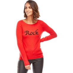 Sweter w kolorze czerwonym. Czerwone swetry damskie L'étoile du cachemire, bez wzorów, z kaszmiru, klasyczne, bez rękawów, bez kaptura. W wyprzedaży za 129,95 zł.