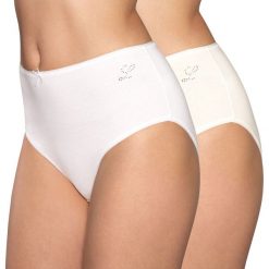 Dwupak wysokich fig Lina. Białe majtki damskie Lama, z bawełny. Za 31,99 zł.