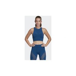 Topy na ramiączkach / T-shirty bez rękawów adidas Koszulka na ramiączkach Warp Knit Crop. Niebieskie koszulki damskie Adidas, s, bez wzorów, bez kołnierzyka, bez rękawów. Za 114,50 zł.