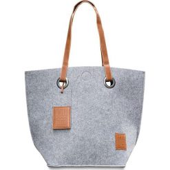 Shopper bag damskie: Shopper bag w kolorze szarym – 50 x 40 cm