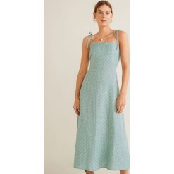 Mango - Sukienka Agnes. Niebieskie sukienki damskie Mango, na co dzień, s, bez wzorów, z bawełny, casualowe, bez kołnierzyka, bez rękawów, rozkloszowane. Za 199,90 zł.