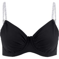 Stroje dwuczęściowe damskie: Biustonosz bikini na fiszbinach bonprix czarno-szary