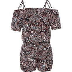 Kombinezon z dżerseju w deseń "paisley" bonprix czarno-niebiesko-czerwony "paisley". Czarne kombinezony damskie bonprix, bez wzorów, z dżerseju, bez kołnierzyka, bez rękawów. Za 79,99 zł.