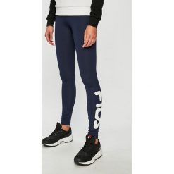 Fila - Legginsy. Niebieskie spodnie damskie Fila, s, z nadrukiem, z elastanu. W wyprzedaży za 119,90 zł.