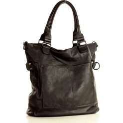 Marco mazzini torebka skórzana vintage shopper z dwoma kieszeniami pelle lavata czarny. Czarne torby damskie na zakupy MAZZINI, w paski, ze skóry, vintage, bez dodatków. W wyprzedaży za 529,00 zł.
