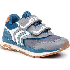Sneakersy GEOX - J PavelB. A J9215A 014BU C0493 S Grey/Avio. Szare trampki chłopięce Geox, bez wzorów, ze skóry ekologicznej, na rzepy. W wyprzedaży za 189,00 zł.