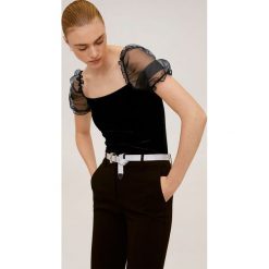Mango - Bluzka Velorg. Czarne bluzki damskie Mango, s, z elastanu. Za 79,90 zł.