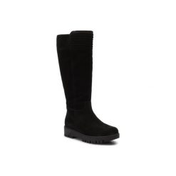 LASOCKI SM-D757W. Czarne kozaki damskie Lasocki, ze skóry, bez obcasa, bez zapięcia. Za 399,99 zł.