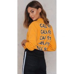 Bluzy damskie: NA-KD Trend Bluza Call 911 – Orange,Multicolor