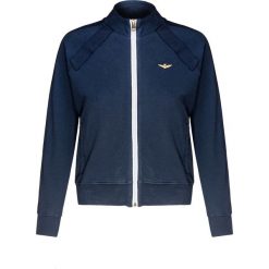 Bluza AERONAUTICA MILITARE. Niebieskie bluzy damskie Aeronautica Militare, z aplikacjami, z tkaniny, bez rękawów, bez kaptura. W wyprzedaży za 621,00 zł.