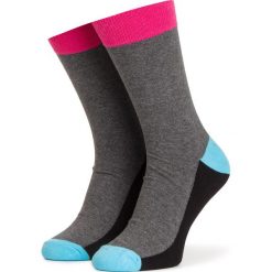Skarpety Wysokie Męskie DOTS SOCKS - DTS-SX-015-X Kolorowy Szary. Szare skarpetki męskie Dots Socks, bez wzorów, z elastanu. Za 19,90 zł.