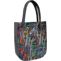 Torebka "City" w kolorze szarym ze wzorem - (S)35 x (W)42 x (G)10 cm. Szare torebki klasyczne damskie Bertoni, z materiału, boho. W wyprzedaży za 57,95 zł.
