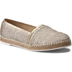 Espadryle NEŚCIOR - 098-F Złoty C. Żółte espadryle damskie marki Neścior, bez wzorów, ze skóry, bez obcasa, na płaskiej podeszwie. W wyprzedaży za 179,00 zł.