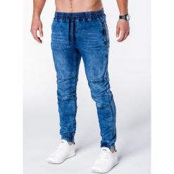 Joggery męskie: SPODNIE MĘSKIE JEANSOWE JOGGERY P711 – NIEBIESKIE