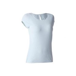 Koszulka krótki rękaw Gym & Pilates 900 damska. Brązowe bluzki sportowe damskie marki DOMYOS, xl, z elastanu. W wyprzedaży za 59,99 zł.