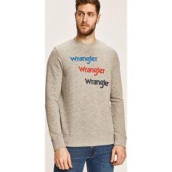 Wrangler - Bluza. Szare bluzy męskie Wrangler, s, z nadrukiem, z bawełny, z okrągłym kołnierzem. Za 219,90 zł.