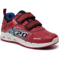 Sneakersy GEOX - J Dakin B. A J949FA 05411 C0020 D Red/Black. Czerwone trampki chłopięce Geox, bez wzorów, ze skóry ekologicznej, na rzepy. W wyprzedaży za 219,00 zł.