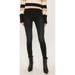 Guess Jeans - Jeansy Annette. Czarne jeansy damskie Guess Jeans, z podwyższonym stanem. Za 369,90 zł.