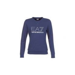Bluzy Emporio Armani EA7 TRAIN LOGO SERIES STRASS 3ZTM84. Niebieskie bluzy damskie marki Emporio Armani EA7, m, bez wzorów, bez rękawów, bez kaptura. Za 423,20 zł.