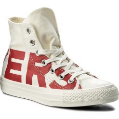 Trampki CONVERSE - Ctas Hi 159532C Natural/Enamel Red/Egret. Brązowe półbuty damskie Converse, bez wzorów, z gumy, bez obcasa, na płaskiej podeszwie, bez zapięcia. W wyprzedaży za 219,00 zł.