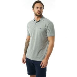 Koszulka polo w kolorze szarym. Szare koszulki męskie Jimmy Sanders, m, z haftami, z bawełny, bez rękawów. W wyprzedaży za 79,95 zł.