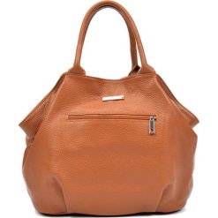 Torebki klasyczne damskie: Skórzana torebka w kolorze jasnobrązowym – (S)30 x (W)37 x (G)13 cm