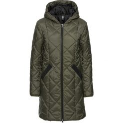 Płaszcz pikowany dwukolorowy bonprix ciemnooliwkowo-czarny. Zielone płaszcze damskie bonprix. Za 149,99 zł.