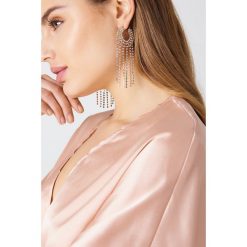 Kolczyki damskie: NA-KD Boho Lśniące kolczyki Hoop & Chain – Gold