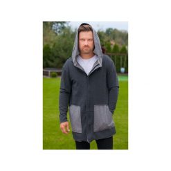 BLUZA ME-IN-HOOD GREY. Szare bluzy męskie marki Taff.one, s, bez wzorów, z jeansu, bez kołnierzyka, bez rękawów, bez kaptura. Za 309,00 zł.