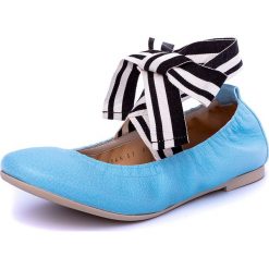 Baleriny Ballin. Niebieskie baleriny damskie Ballin, bez wzorów, ze skóry, bez obcasa. Za 1170,00 zł.