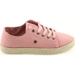 Balerinki espadryle buty damskie różowe Big star 274425. Różowe baleriny damskie BIG STAR, bez wzorów, z bawełny, bez obcasa, na płaskiej podeszwie. W wyprzedaży za 89,00 zł.