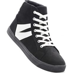 Wysokie sneakersy bonprix czarno-biały. Czarne buty sportowe damskie bonprix. Za 49,99 zł.
