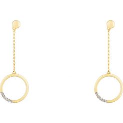 Złote kolczyki-wkrętki z diamentami. Żółte kolczyki damskie Diamond & Co, z diamentem, złote. W wyprzedaży za 483,95 zł.