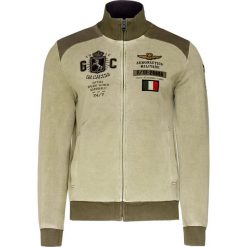 Bluza AERONAUTICA MILITARE. Zielone bluzy męskie Aeronautica Militare, z aplikacjami, z bawełny, ze stójką, bez rękawów, bez kaptura. W wyprzedaży za 581,00 zł.
