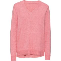 Swetry klasyczne damskie: Sweter bonprix jasnoróżowy melanż