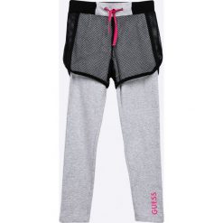 Guess Jeans - Legginsy dziecięce 118-175 cm. Szare legginsy dziewczęce marki Guess Jeans, z bawełny. Za 159,90 zł.
